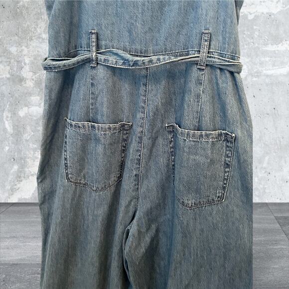 Rewash Denim Jeans Overalls Blue Wide Leg Overalls Jumpsuit Size M NWT - Picture 7 of 9